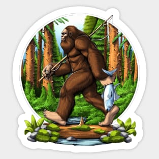 Bigfoot Fishing Sticker